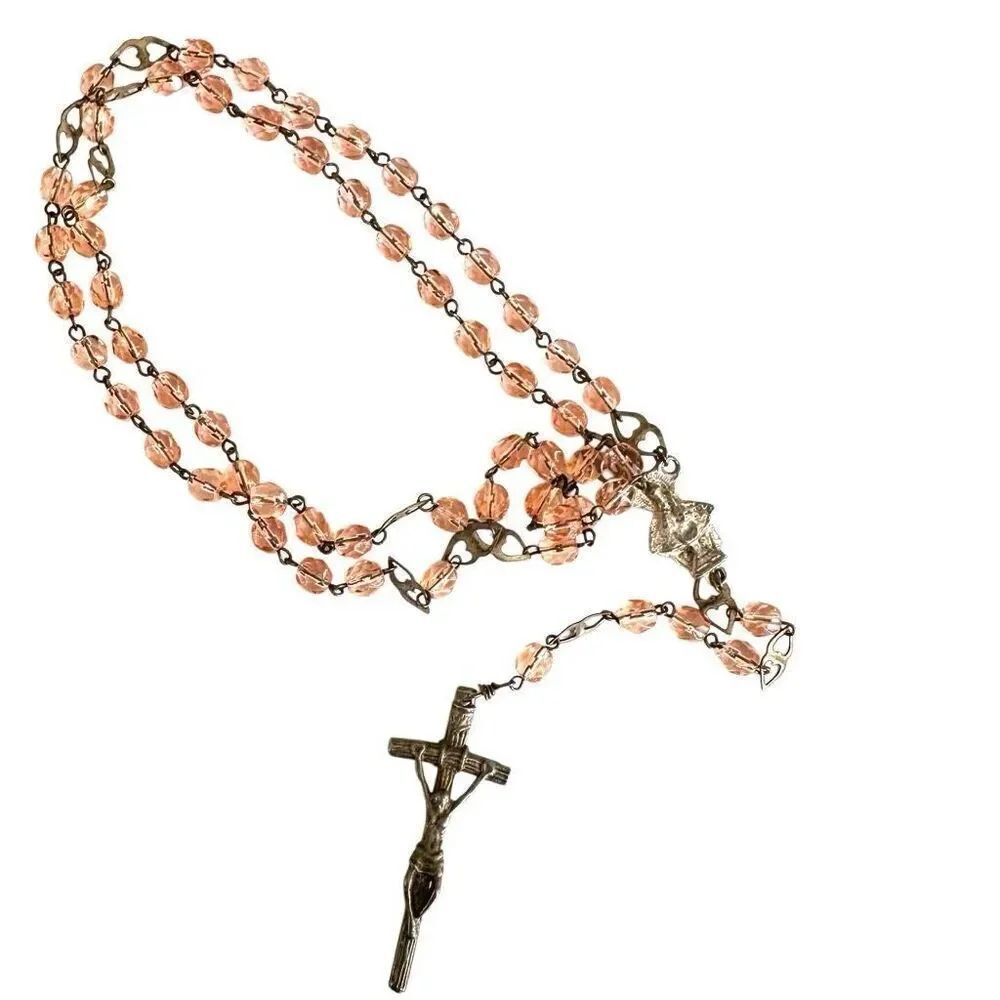 pink beaded  rosary
